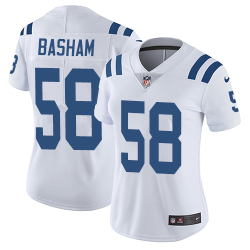 Indianapolis Colts #58 Limited Tarell Basham White Nike NFL Road Women Vapor Untouchable jerseys